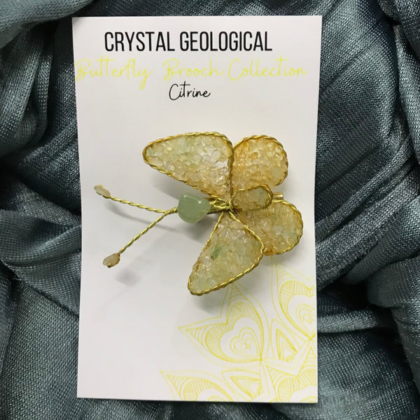 Assorted Gemstone Butterfly Brooch