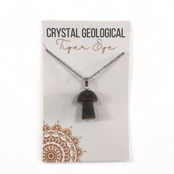 Assorted Gemstone Mushroom Necklaces - Crystal Geological