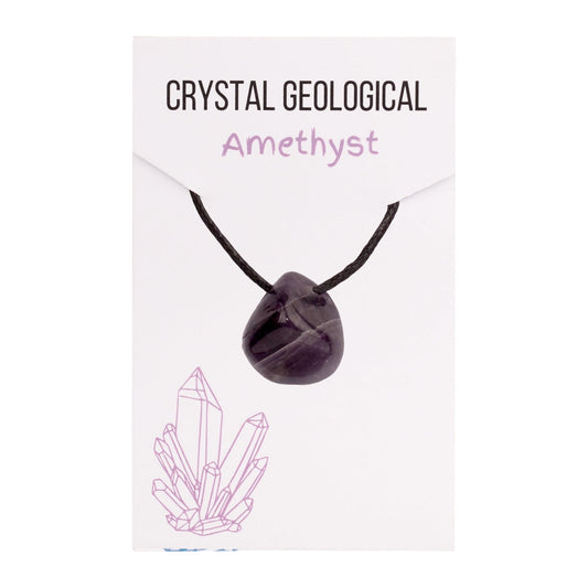 Assorted Tumble Gemstone Necklace on Black Cord - Crystal Geological
