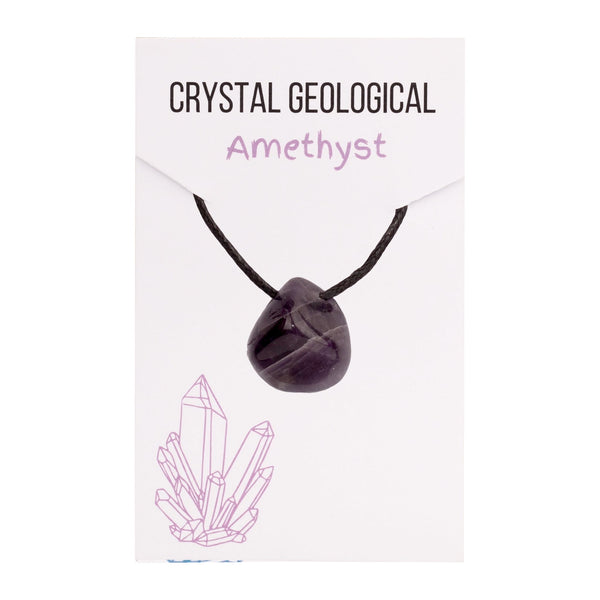 Assorted Tumble Gemstone Necklace on Black Cord - Crystal Geological - Crystal Geological