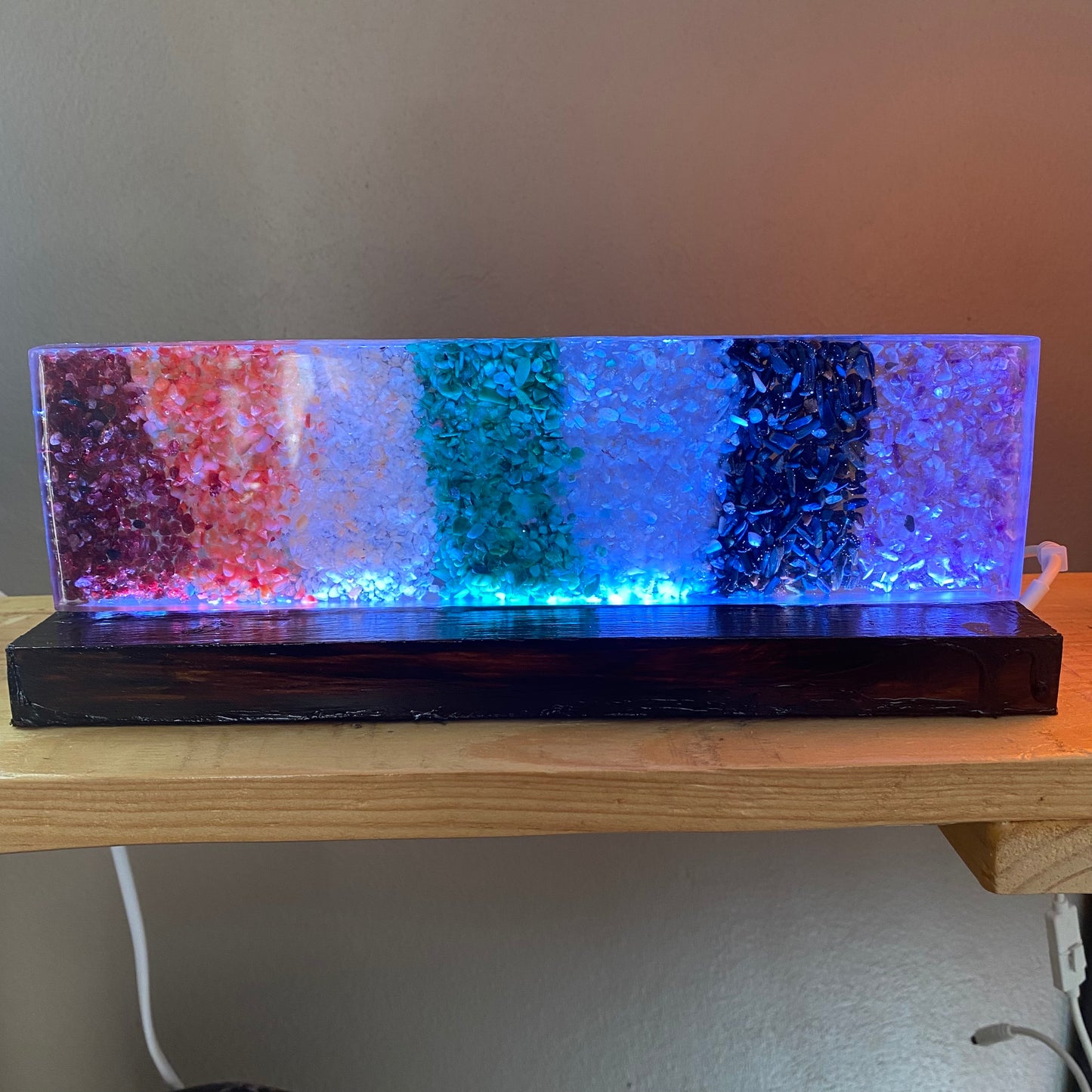 Chakra Gemstone Resin Lamp