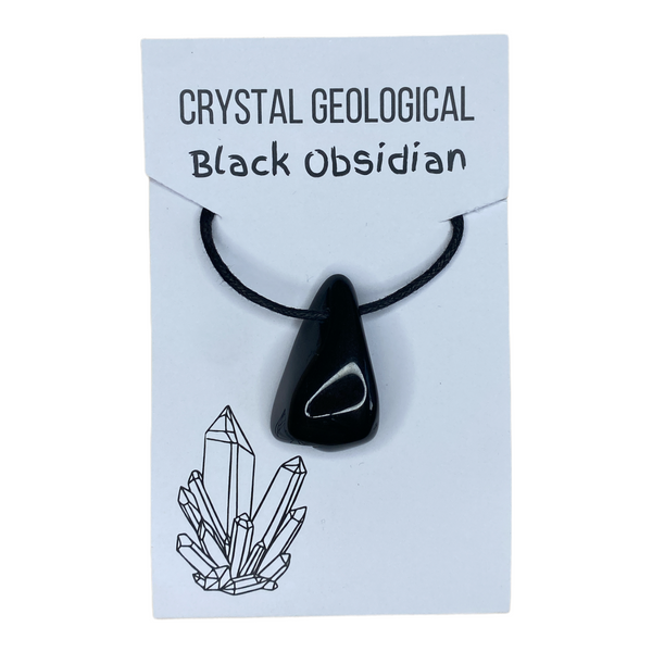 Assorted Tumble Gemstone Necklace on Black Cord - Crystal Geological - Crystal Geological