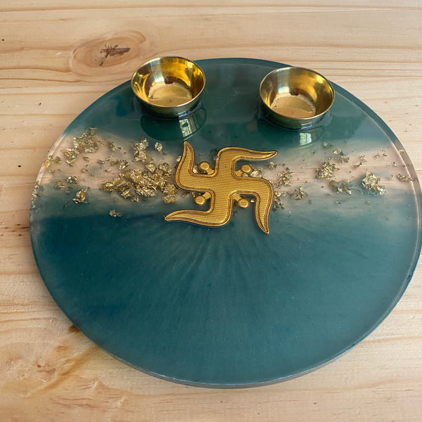 Diwali Thali - Resin Plate - 18cm - Crystal Geological
