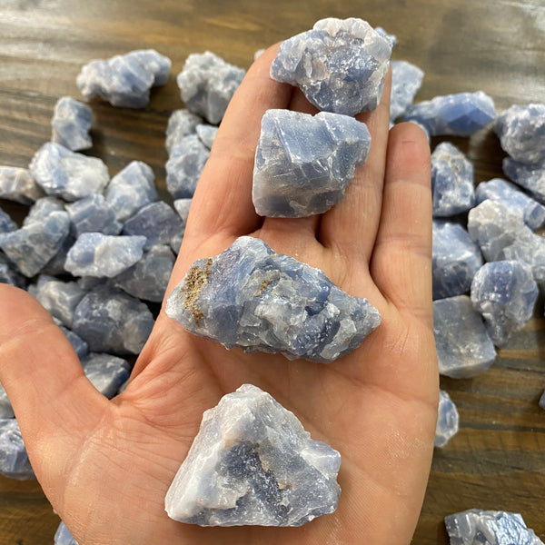 Blue Calcite Rough - Crystal Geological