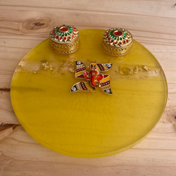 Diwali Thali - Resin Plate - 18cm - Crystal Geological