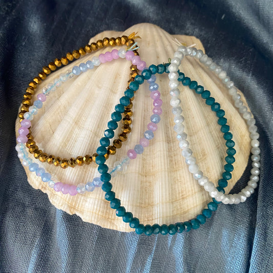 Faceted Glass Beaded Bracelets