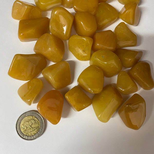Yellow Adventurine Tumble Stone - Crystal Geological