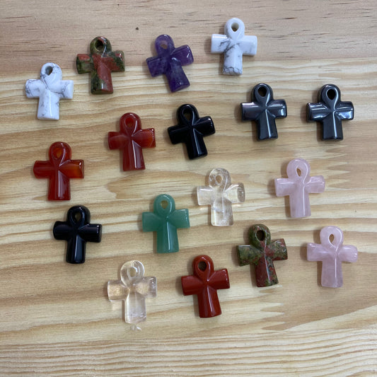 Assorted Gemstone Ankh - 2cm