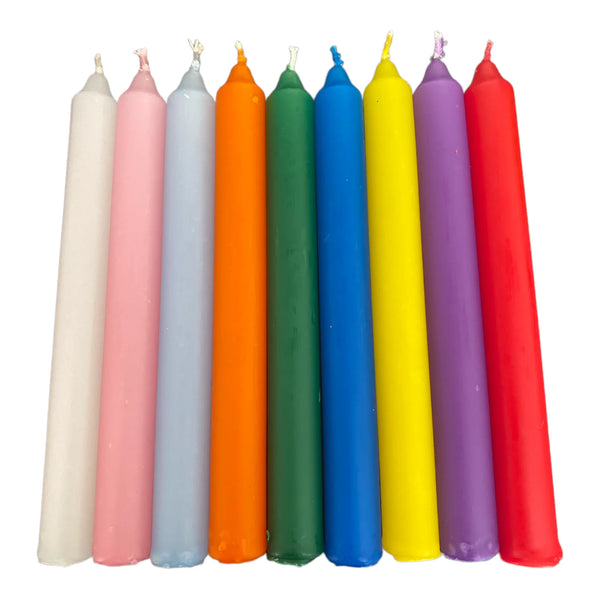 Assorted Dipped Candles - Pack of 10 - 17cm - Crystal Geological