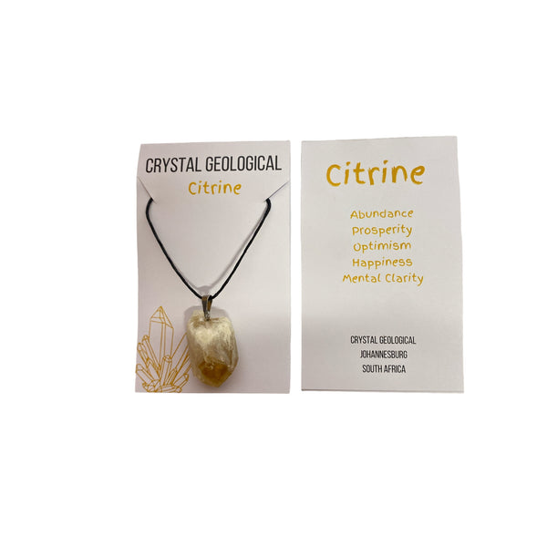 Rough Citrine Necklace - Crystal Geological