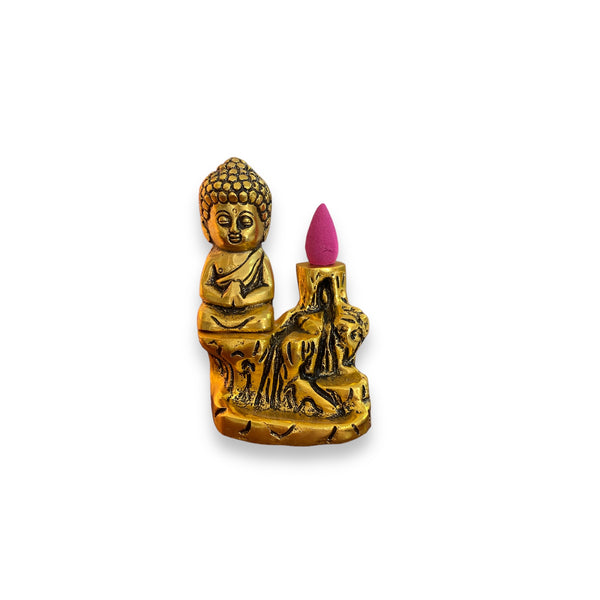 Buddha Backflow Incense Burner Metal - 12cm
