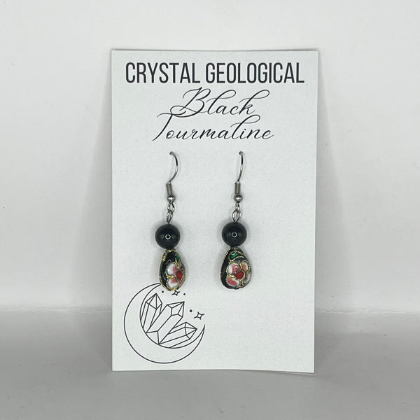 Assorted Gemstone and Cloisonné Beaded Earring Pairs - Crystal Geological