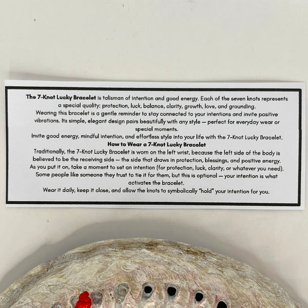 7 Knot Lucky Bracelet - Crystal Geological