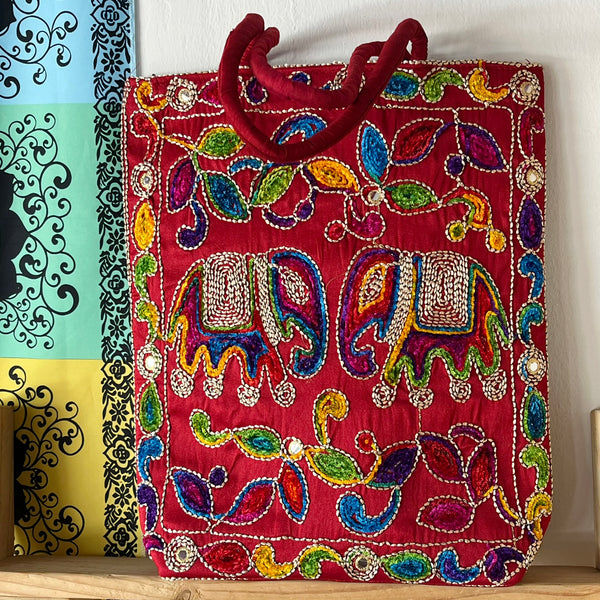Embroidered Handbag from India - Large