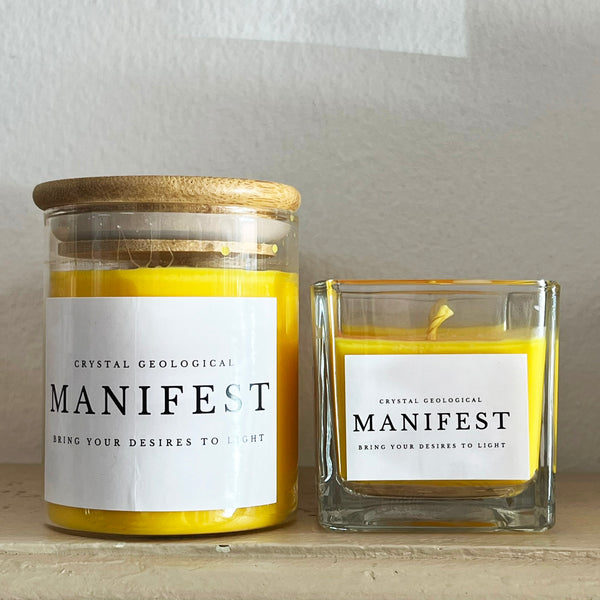 Manifest- 100% Soy Wax Candle - Crystal Geological - Crystal Geological
