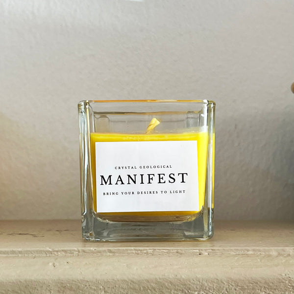 Manifest- 100% Soy Wax Candle - Crystal Geological - Crystal Geological