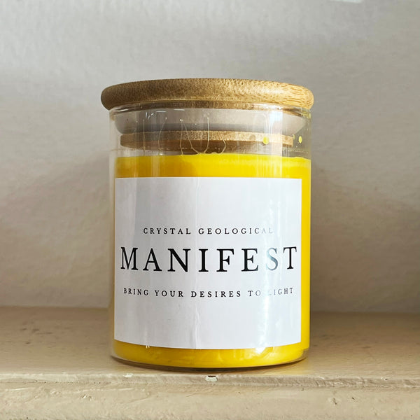 Manifest- 100% Soy Wax Candle - Crystal Geological - Crystal Geological