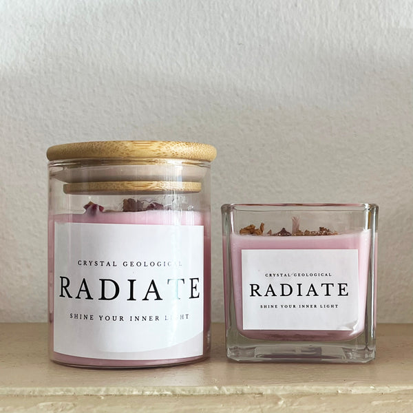 Radiate - 100% Soy Wax Candle - Crystal Geological - Crystal Geological