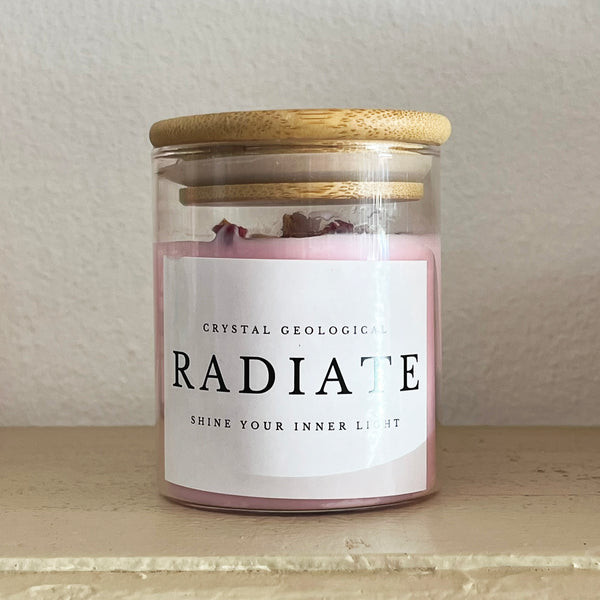 Radiate - 100% Soy Wax Candle - Crystal Geological - Crystal Geological
