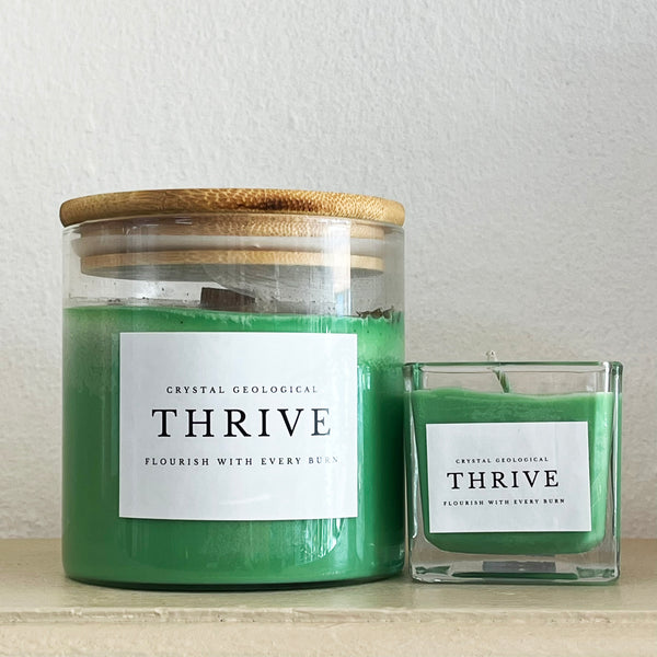 Thrive - 100% Soy Wax Candle - Crystal Geological - Crystal Geological