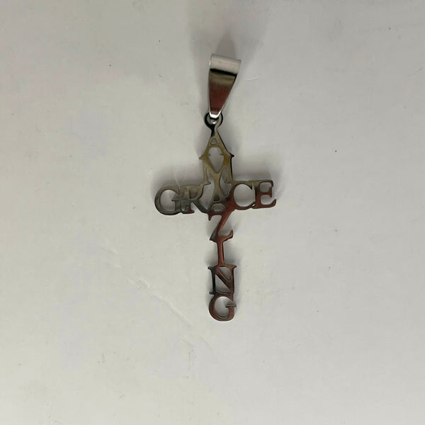 Amazing Grace Stainless Steel Pendant - Crystal Geological