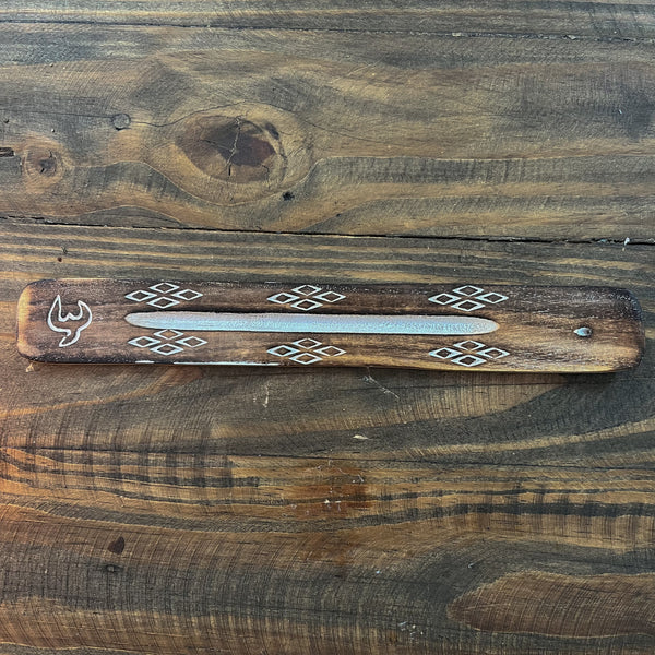 Assorted Wooden Patterned Incense Holders - 25cm