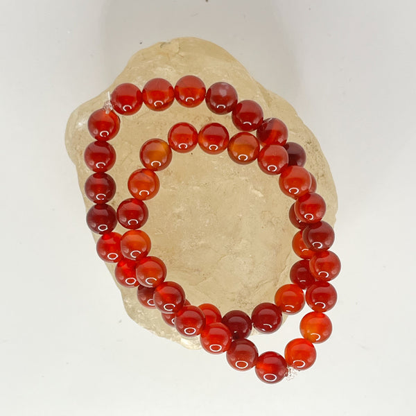Carnelian Round Bead Bracelets - Crystal Geological
