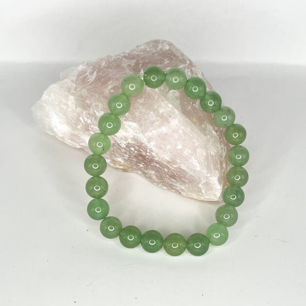 Green Aventurine Round Bead Bracelets - Crystal Geological