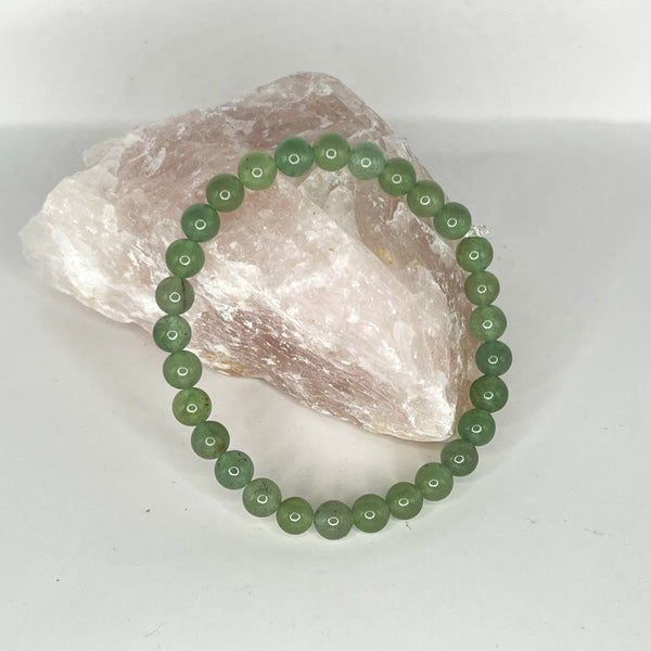 Green Aventurine Round Bead Bracelets - Crystal Geological