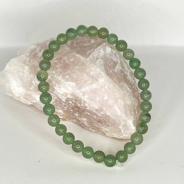 Green Aventurine Round Bead Bracelets - Crystal Geological