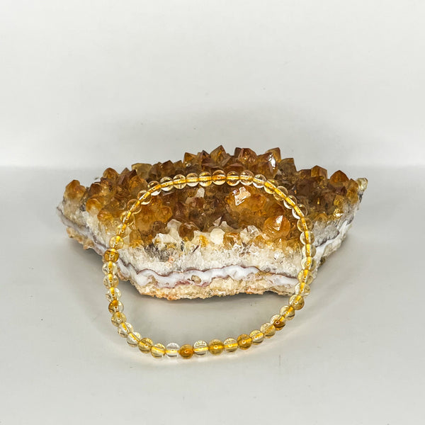 Citrine Round Bead Bracelets