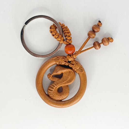 Wood Snake Key Ring - 4cm