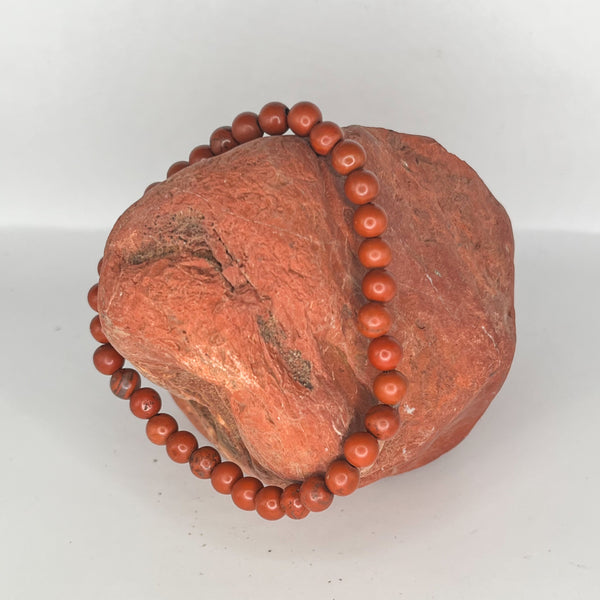 Red Jasper Round Bead Bracelets - Crystal Geological