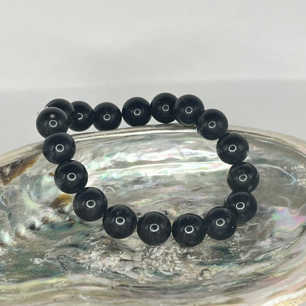 Blue Sandstone Round Bead Bracelets