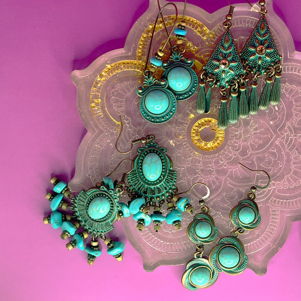 Boho Earring Pair - mixed metal