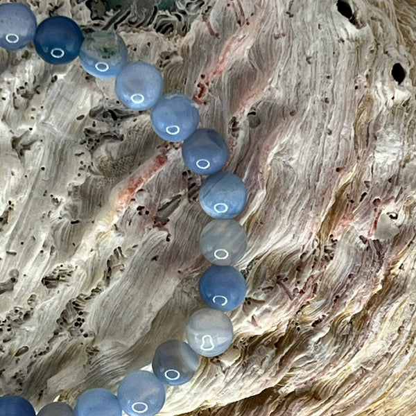 Blue Chalcedony Round Bracelet - Crystal Geological