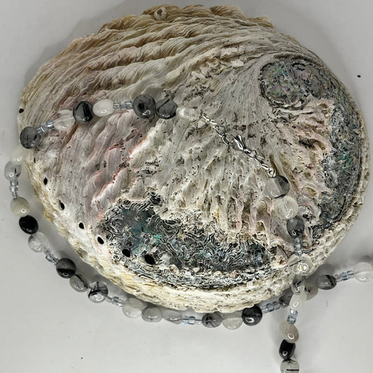 Tourmalated Quartz Necklace- 50cm - Crystal Geological