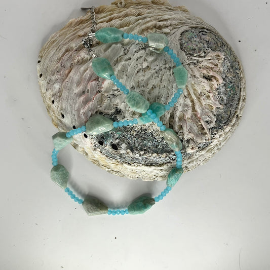 Amazonite Beaded Necklace - 40cm