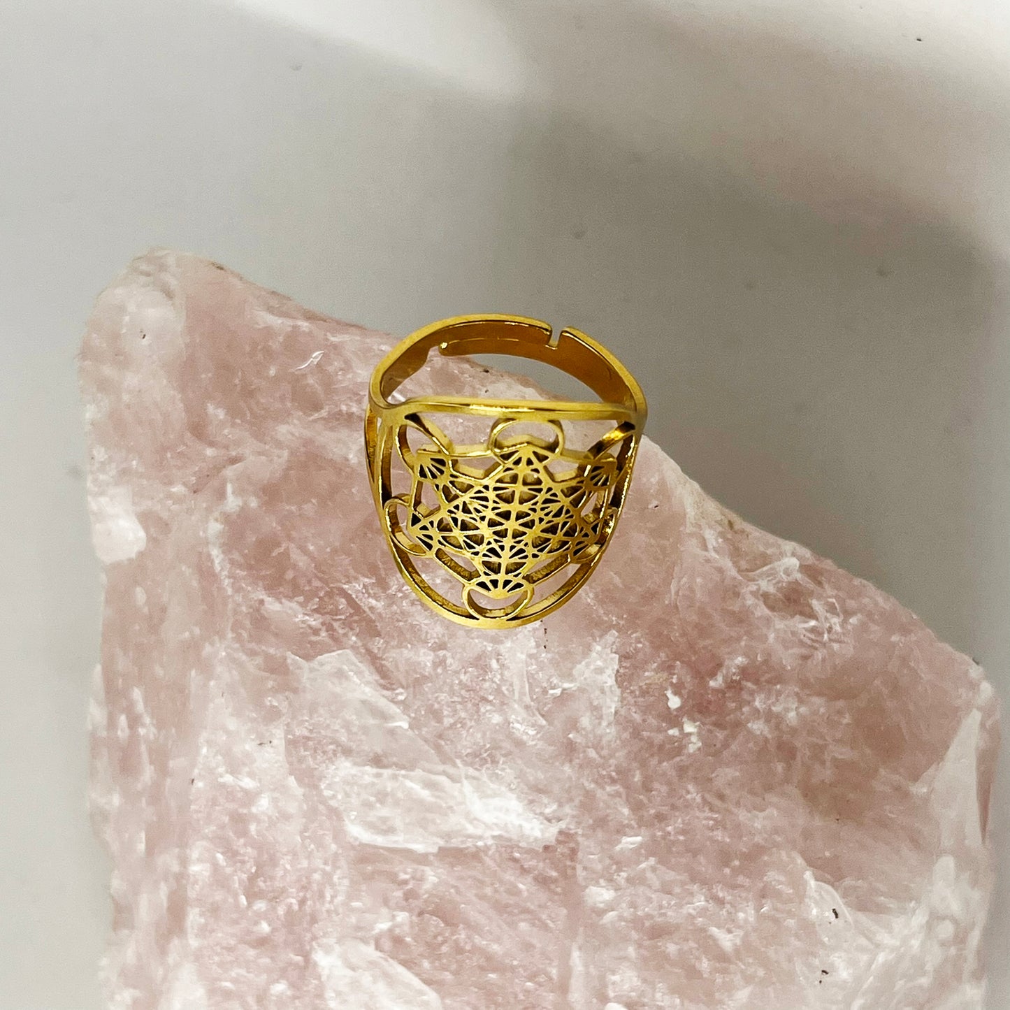 Assorted Stainless Steel Metatron Ring – Crystal Geological