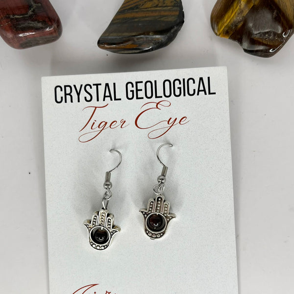 Assorted Tiger Eye Earring Pair - Crystal Geological