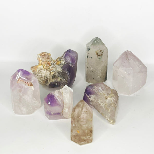 Various Quartz Polished Pointers - Crystal Geological