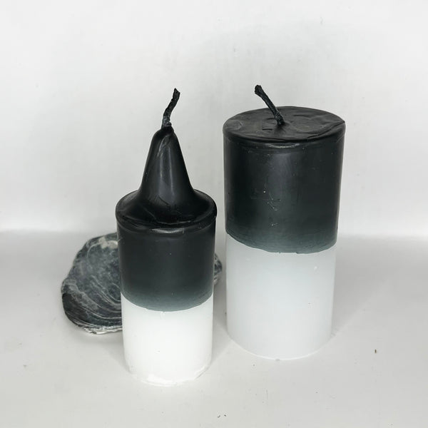 Cleansing Candle - Black and White - Crystal Geological