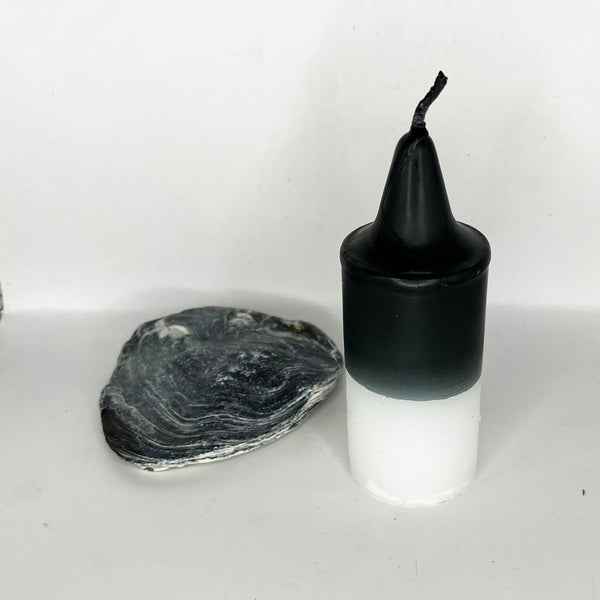 Cleansing Candle - Black and White - Crystal Geological