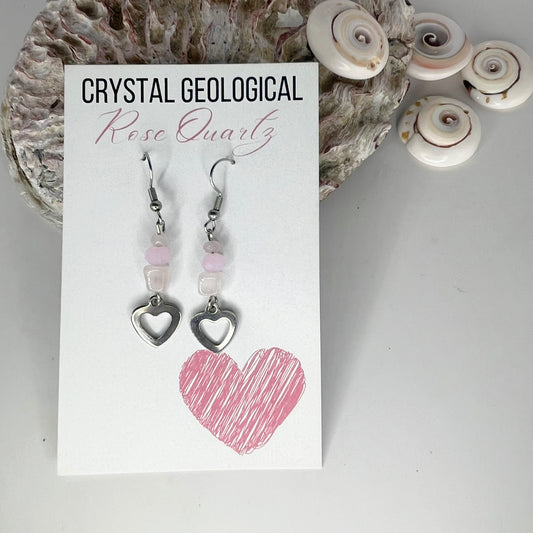 Assorted Rose Quartz Beaded Earring