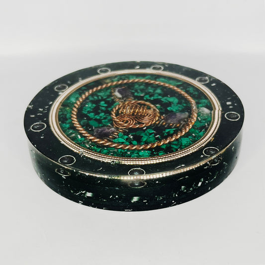 Green and Black Coaster Orgonite