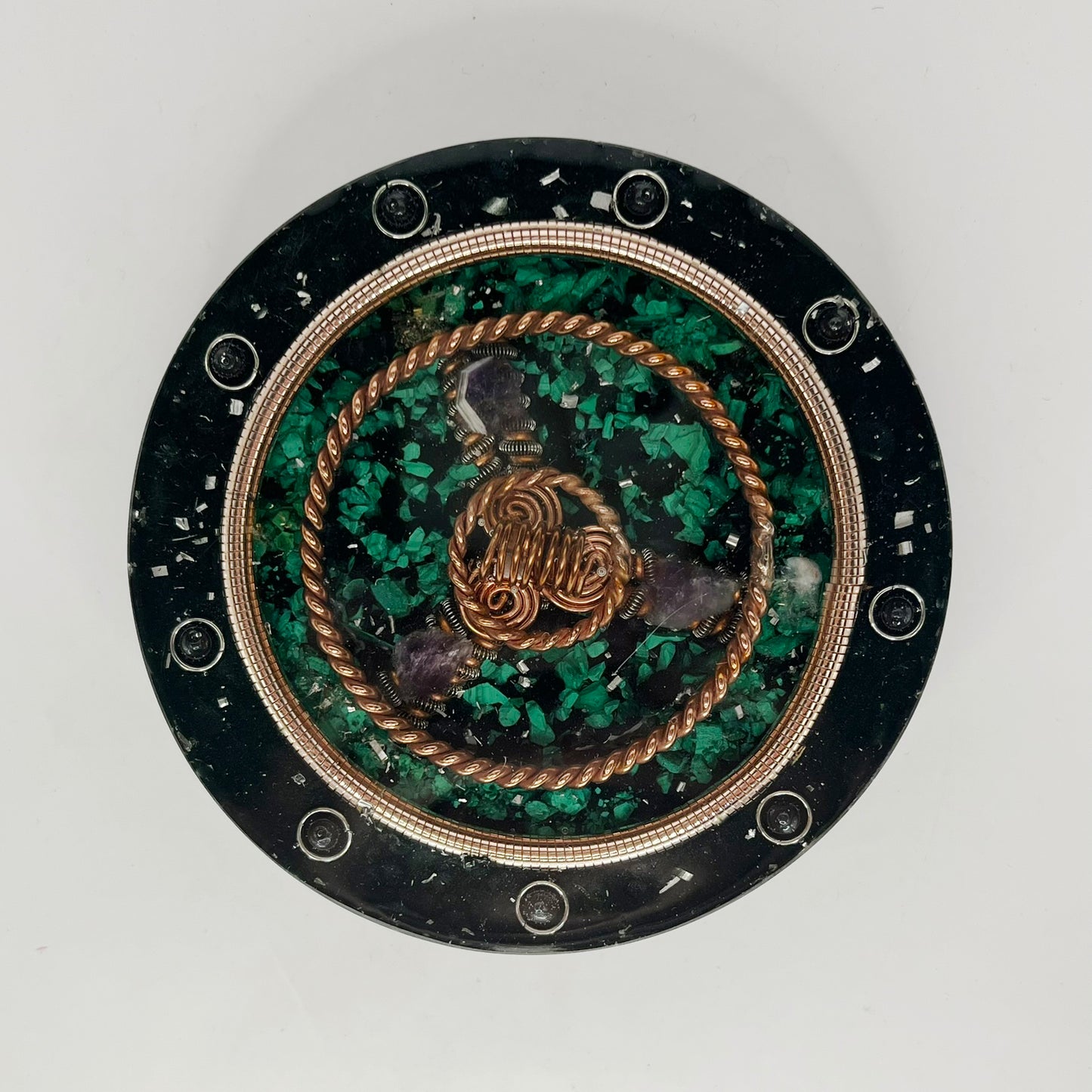 Green and Black Coaster Orgonite