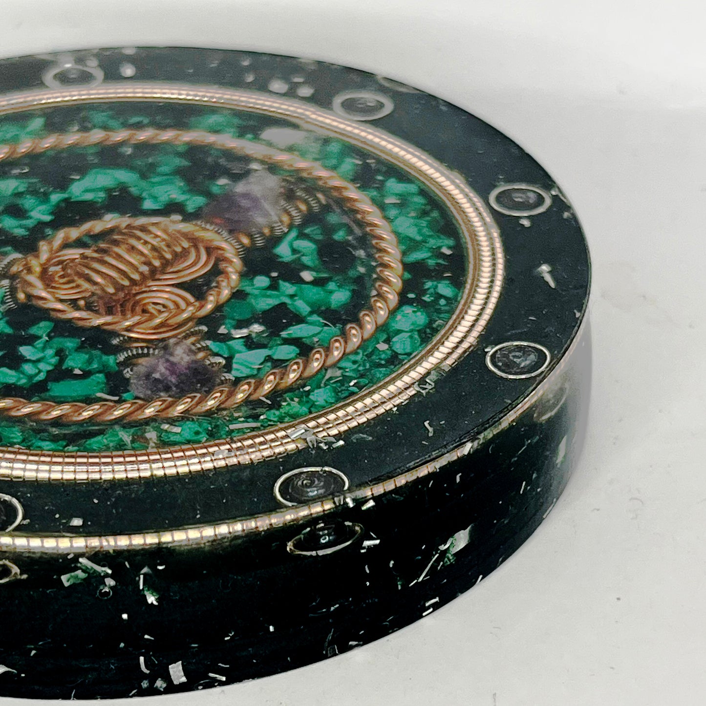 Green and Black Coaster Orgonite