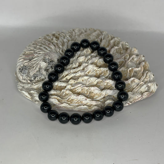 Black Tourmaline Round Beaded Bracelet