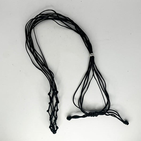 Macrame Gemstone Holder - Black - Crystal Geological