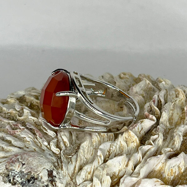 Assorted Round Facet Gemstone Ring Adjustable